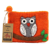Felt Zipper Pouch - Owl on Branch