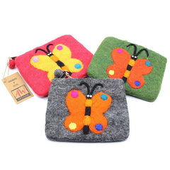 Felt Zipper Pouch - Big Butterfly