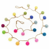 Handmade Biodegradable Needle Feltbulb Garland - Festive Decoration