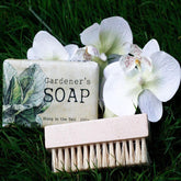 Gardener's Exfoliating Olive Soap and Wooden Nailbrush Set