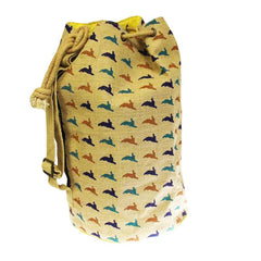 Jute Duffle Bag - Hare Print