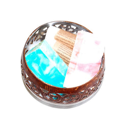 Coconut Bowl/Lamp-Silver Inner