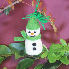 Sammy Snowman-Handmade Felt Hanging Decoration