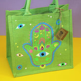 Jute Eco Shopper- Hamsa Hand