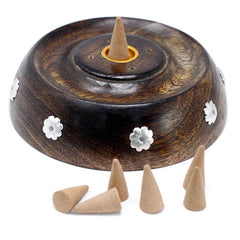 Cone & Stick Incense Holder - Mango Wood