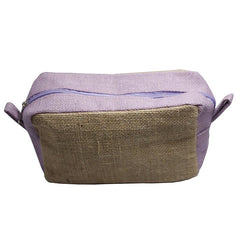Jute Toiletry Bag - Natural & Lavender