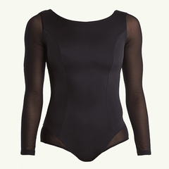 Recycled Lycra Long Sleeve Swimsuit - Black - Monroe