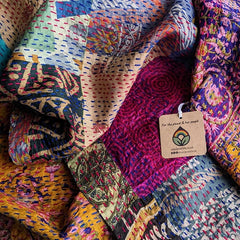 Vintage Silk Sari Patchwork Scarf