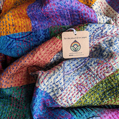 Vintage Silk Sari Patchwork Scarf