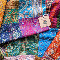 Vintage Silk Sari Patchwork Scarf