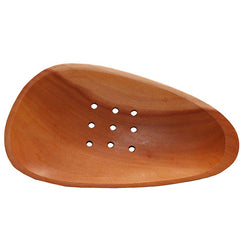 Soap Dish Pebble Shape Mahogany Wood