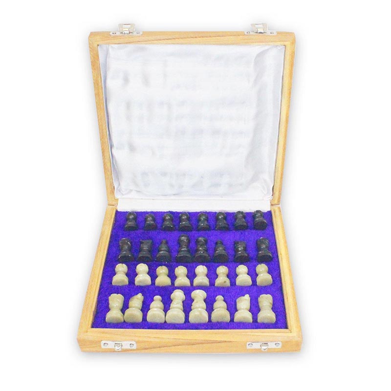 Chess Set-Teak & Soapstone, Medium