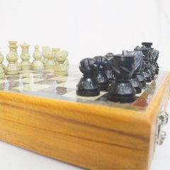 Chess Set-Teak & Soapstone, Medium