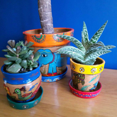 Mithila Round Pot and Saucer