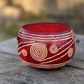 Kenyan Large Gourd Bowl-Hand Carved
