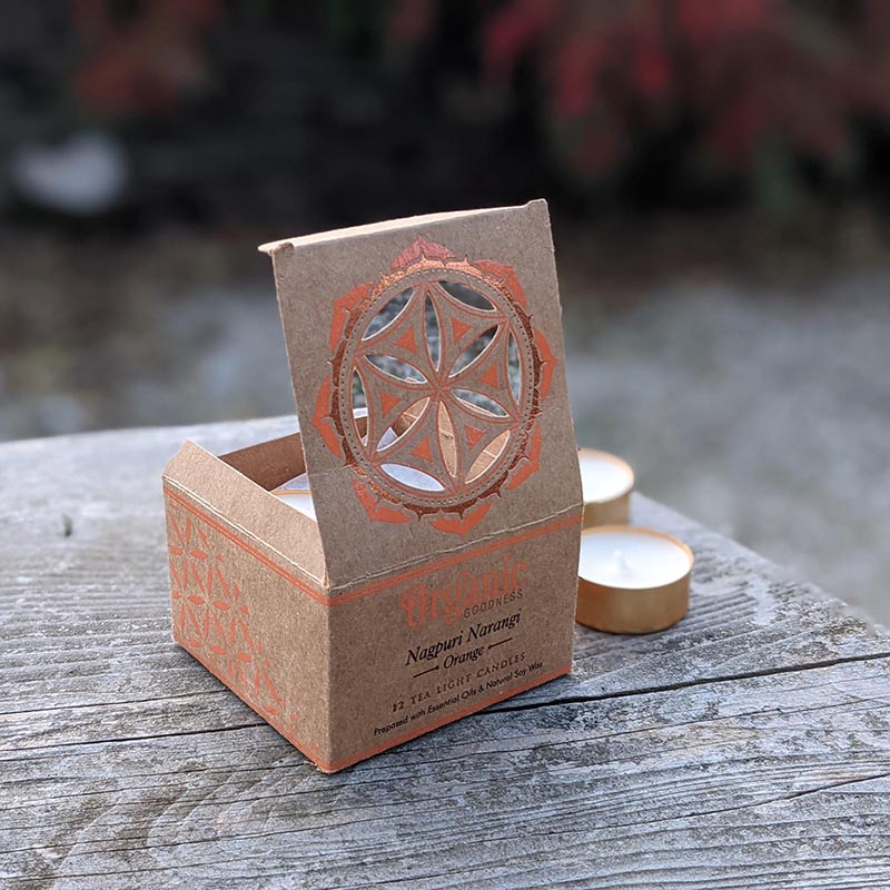 T Light Scented Candles, Organic Goodness, Nagpuri Narangi Orange