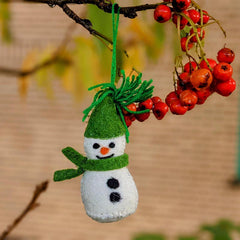 Sammy Snowman-Handmade Felt Hanging Decoration