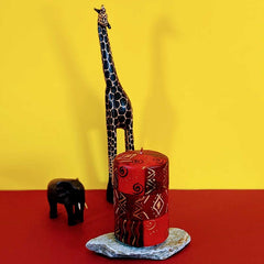 Hand Painted Large Pillar Candle, Liztoni