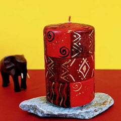 Hand Painted Large Pillar Candle, Liztoni