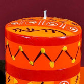 Hand Painted Large Pillar Candle, Zahabu