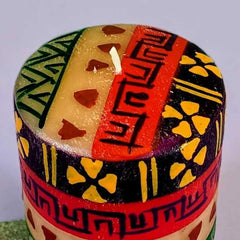 Hand Painted Large Pillar Candle, Indabuko