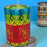 Hand Painted Large Pillar Candle, Matuko