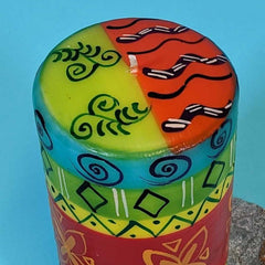 Hand Painted Large Pillar Candle, Matuko