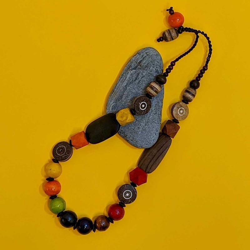 Multimix Wooden Bead Necklace