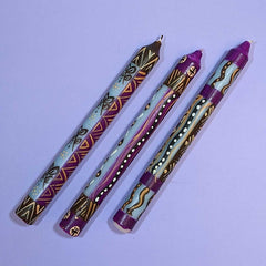 Hand Painted Dinner Candles, 3 pack, Kbazi