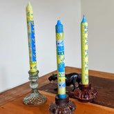 Hand Painted Dinner Candles, 3 pack, Ihlobo