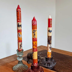 Hand Painted Dinner Candles, 3 pack, Damisi Seg