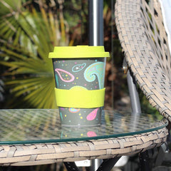 Biodegradable Rice Husk Reusable Travel Cup - Paisley Cosmos