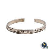Karen Hilltribe Hand-Crafted and Stamped Symbolic Silver Bangle