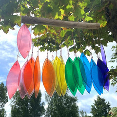 Upcycled Rainbow Glass Wind Chime