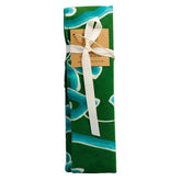 Bamboo Cutlery Set in Green Cotton Pouch