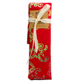 Bamboo Cutlery Set in Red Cotton Pouch.