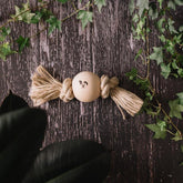 Handmade Hemp and Wood Dog Toy-One Ball