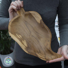 Teak Flat Bowl -Leaf Shape