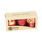 Hand Painted table candles, 3 pack, Liztoni