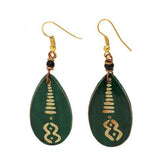 Gourd Earrings-Green Tear Drop - Rainbow Life