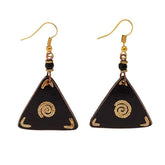 Gourd Earrings - Black Triangle