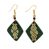 Gourd Earrings - Green Diamond