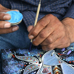 Bamboo Crocodile Clacker painting