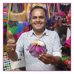 Felt Tablet Carry Pouch with 3 Finger Puppets - Rainbow Life