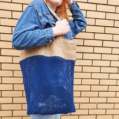 Soft Jute and Cotton Mesh Bags- Natural & Denim