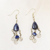 Peruvian Stone Earrings-Spiral Drop