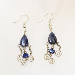 Peruvian Stone Earrings-Spiral Drop
