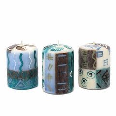 Hand Painted table candles, 3 pack, Maji - Rainbow Life