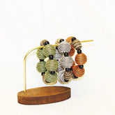 Wrapped Wooden Bead Bracelet - Orange