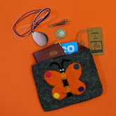 Felt Zipper Pouch - Big Butterfly